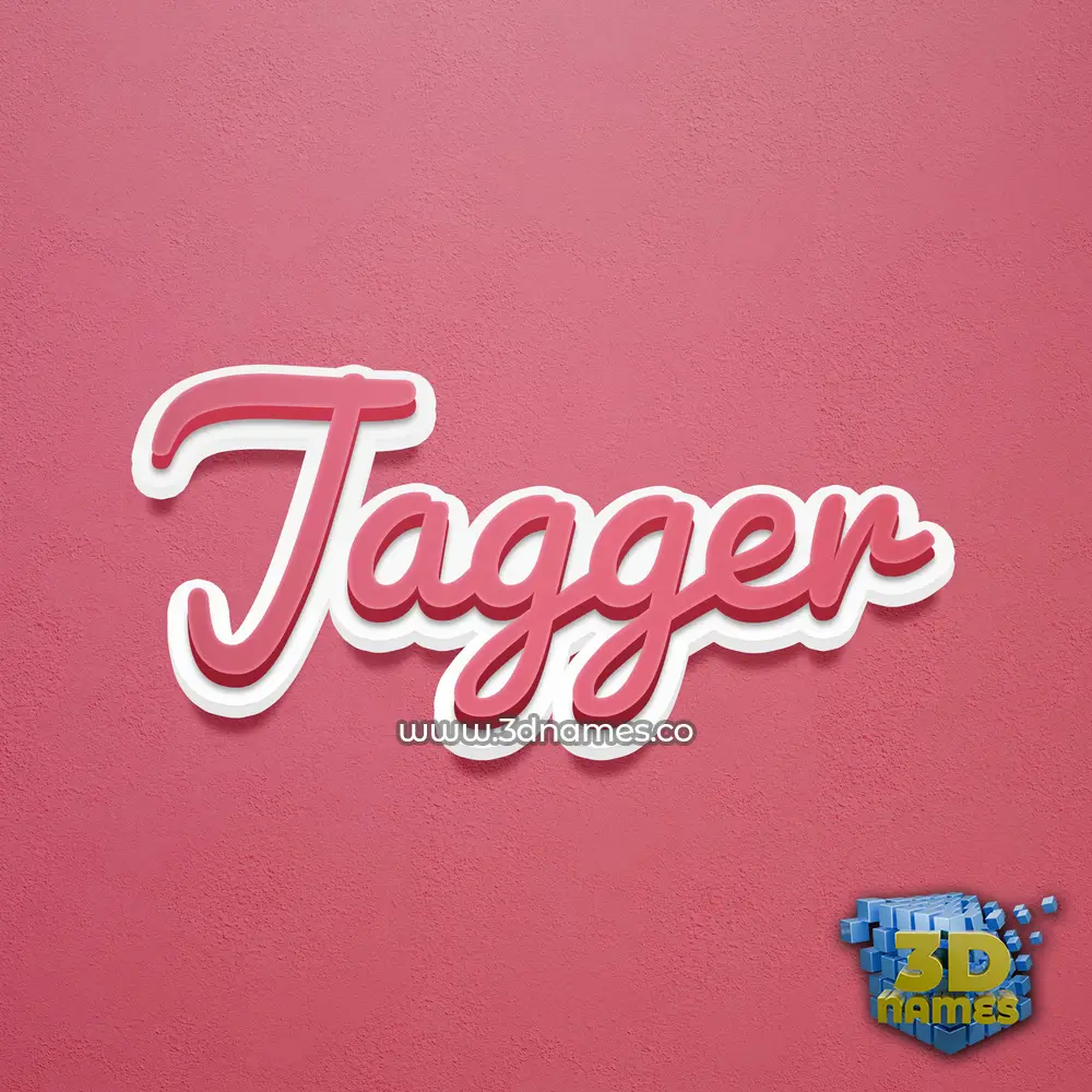 jagger in Red Scribble style - 3D name wallpaper