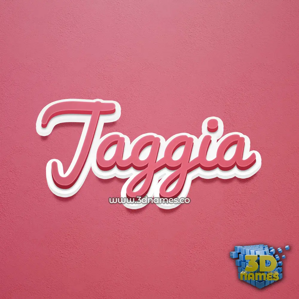 jaggia in Red Scribble style - 3D name wallpaper