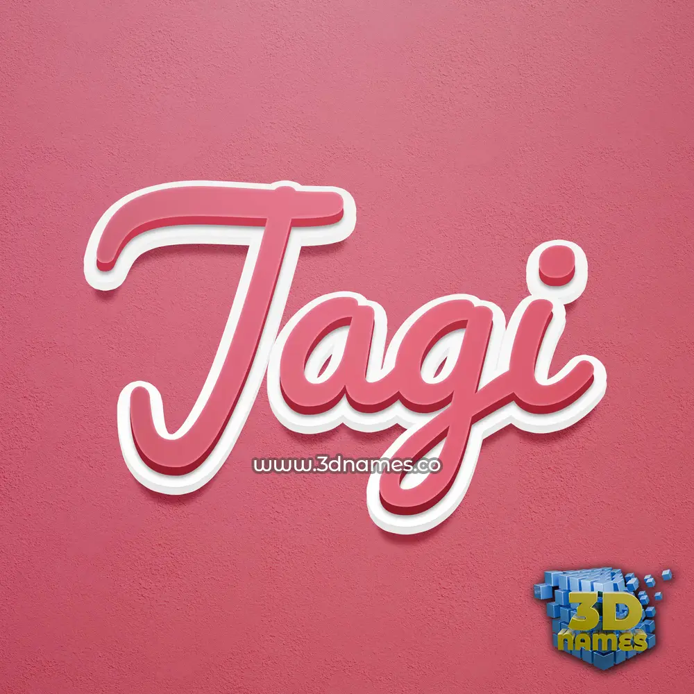 jagi in Red Scribble style - 3D name wallpaper