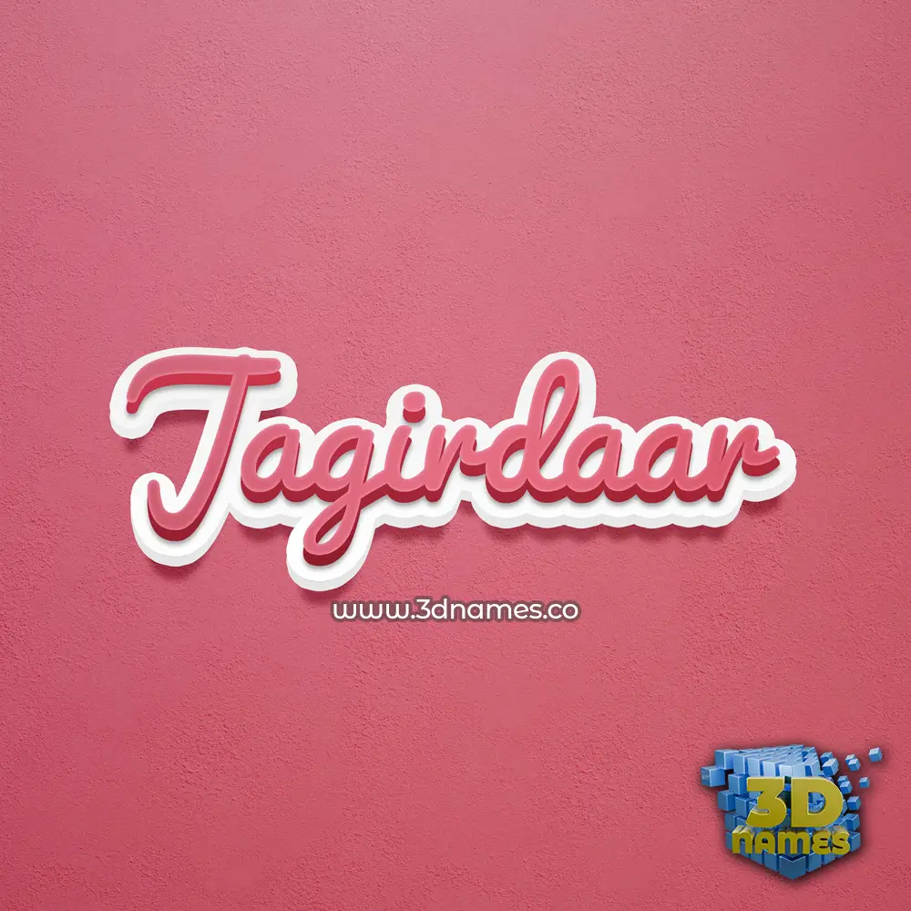 jagirdaar in Red Scribble style - 3D name wallpaper