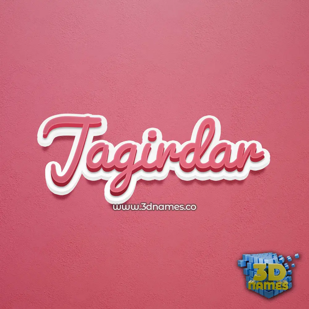 jagirdar in Red Scribble style - 3D name wallpaper