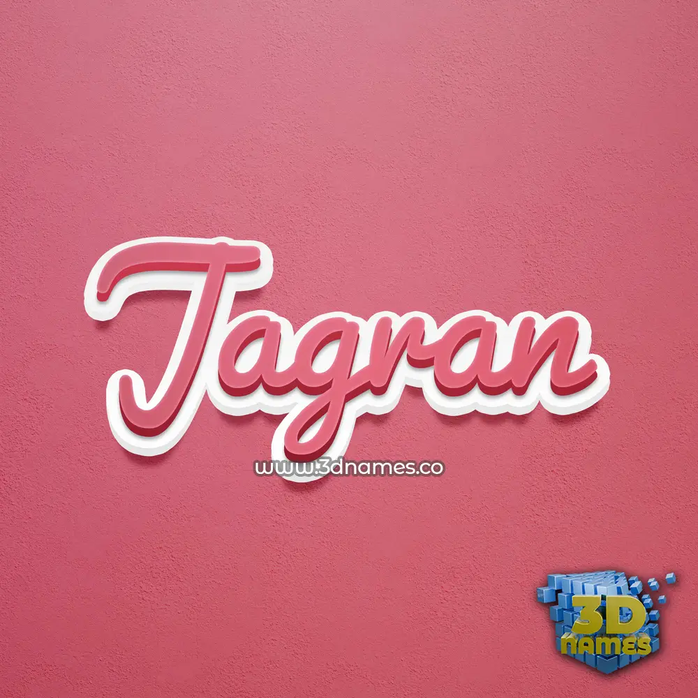 jagran in Red Scribble style - 3D name wallpaper