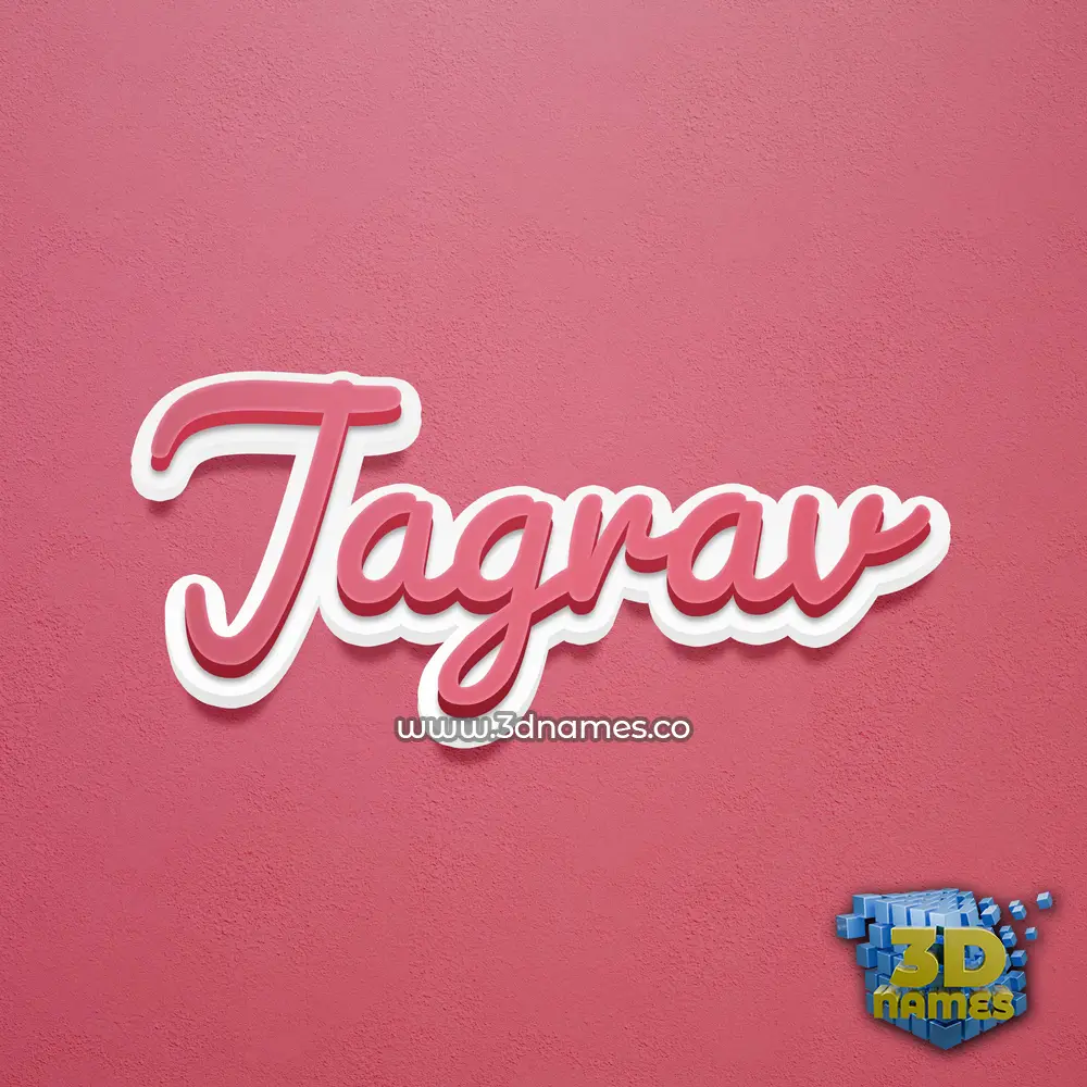 jagrav in Red Scribble style - 3D name wallpaper
