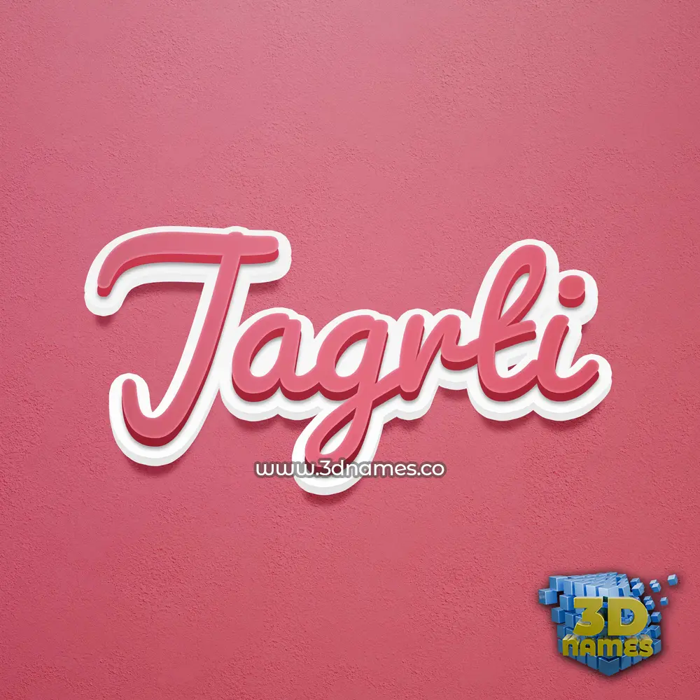 jagrti in Red Scribble style - 3D name wallpaper