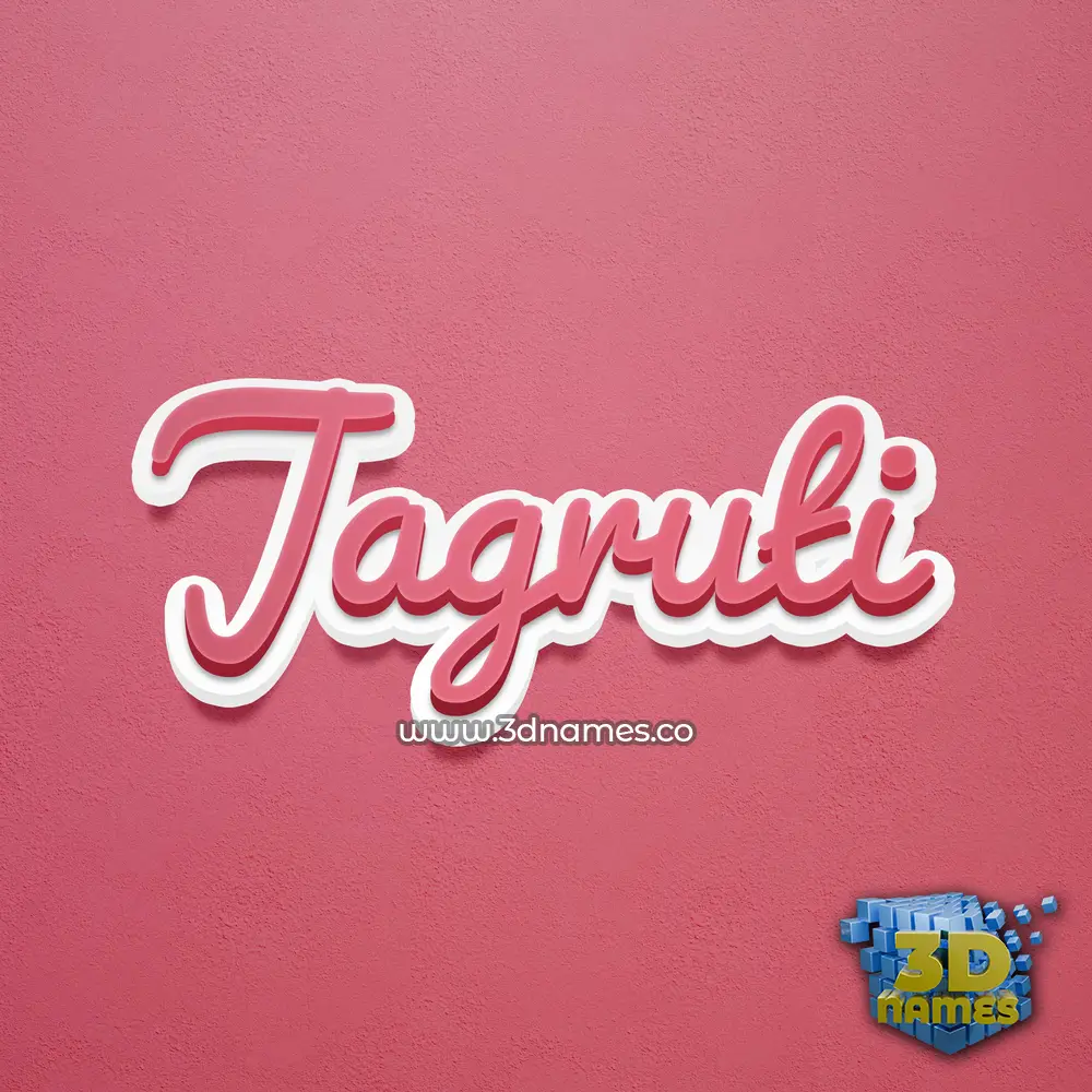 jagruti in Red Scribble style - 3D name wallpaper