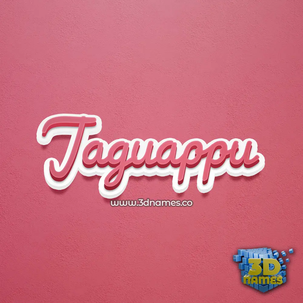 jaguappu in Red Scribble style - 3D name wallpaper