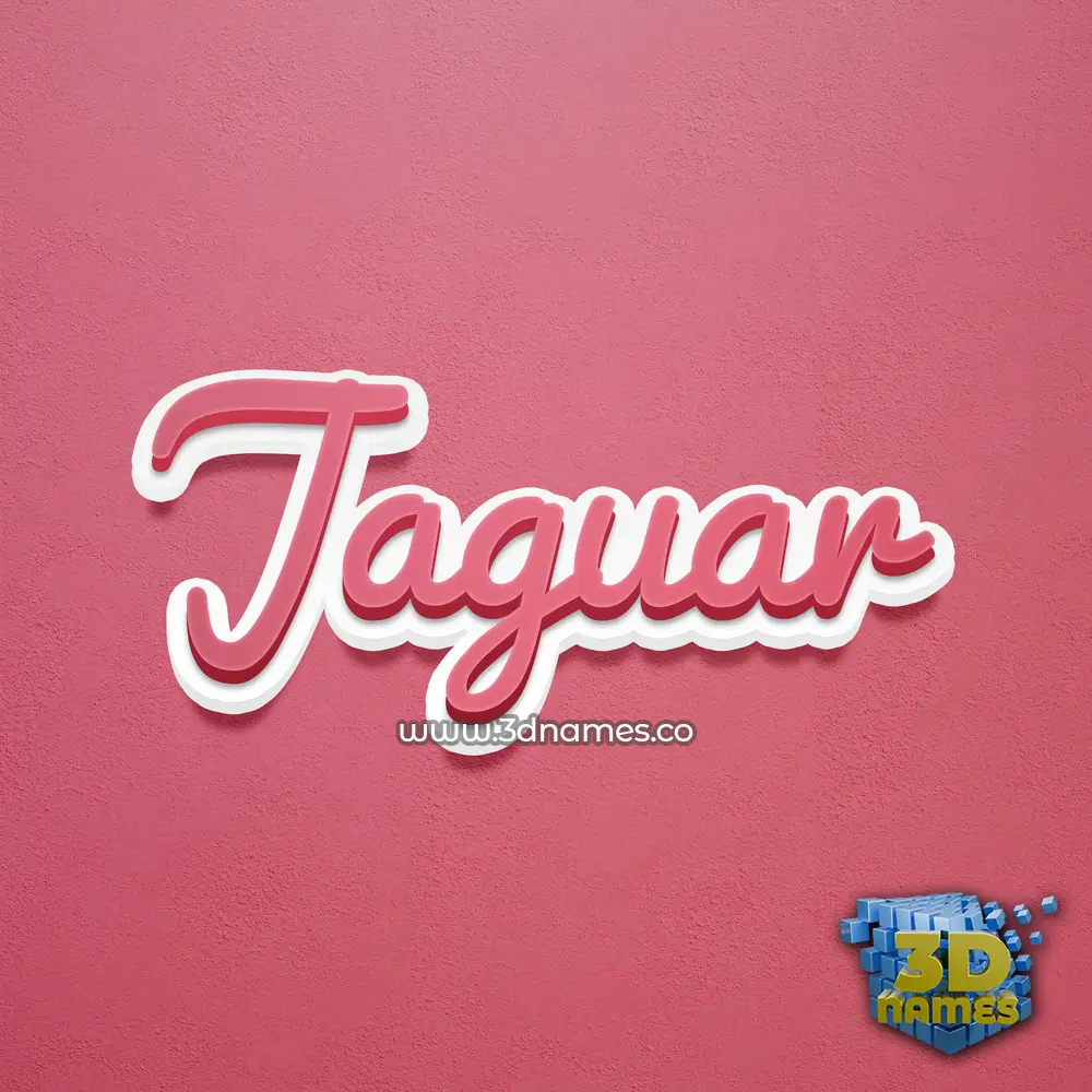 jaguar in Red Scribble style - 3D name wallpaper