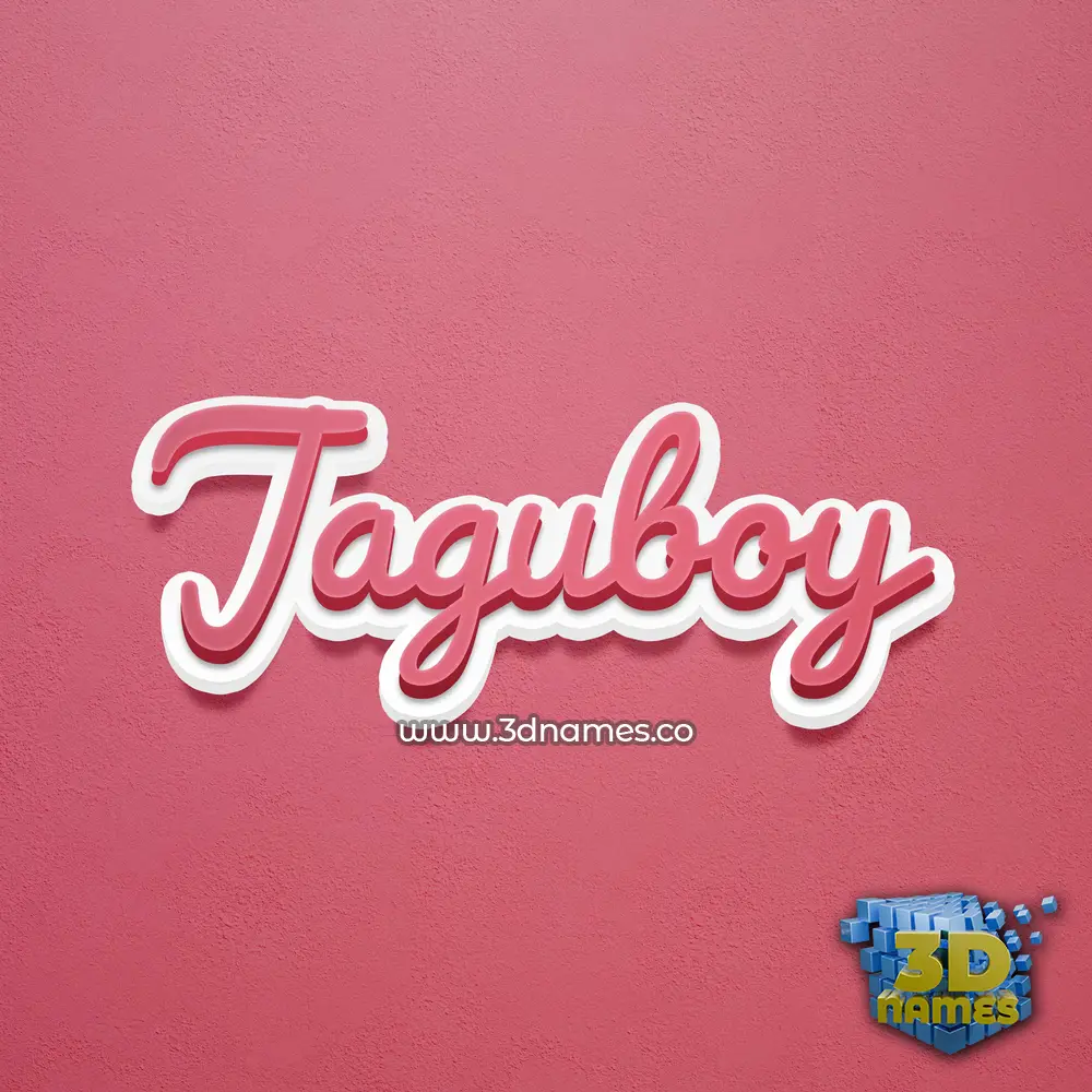 jaguboy in Red Scribble style - 3D name wallpaper