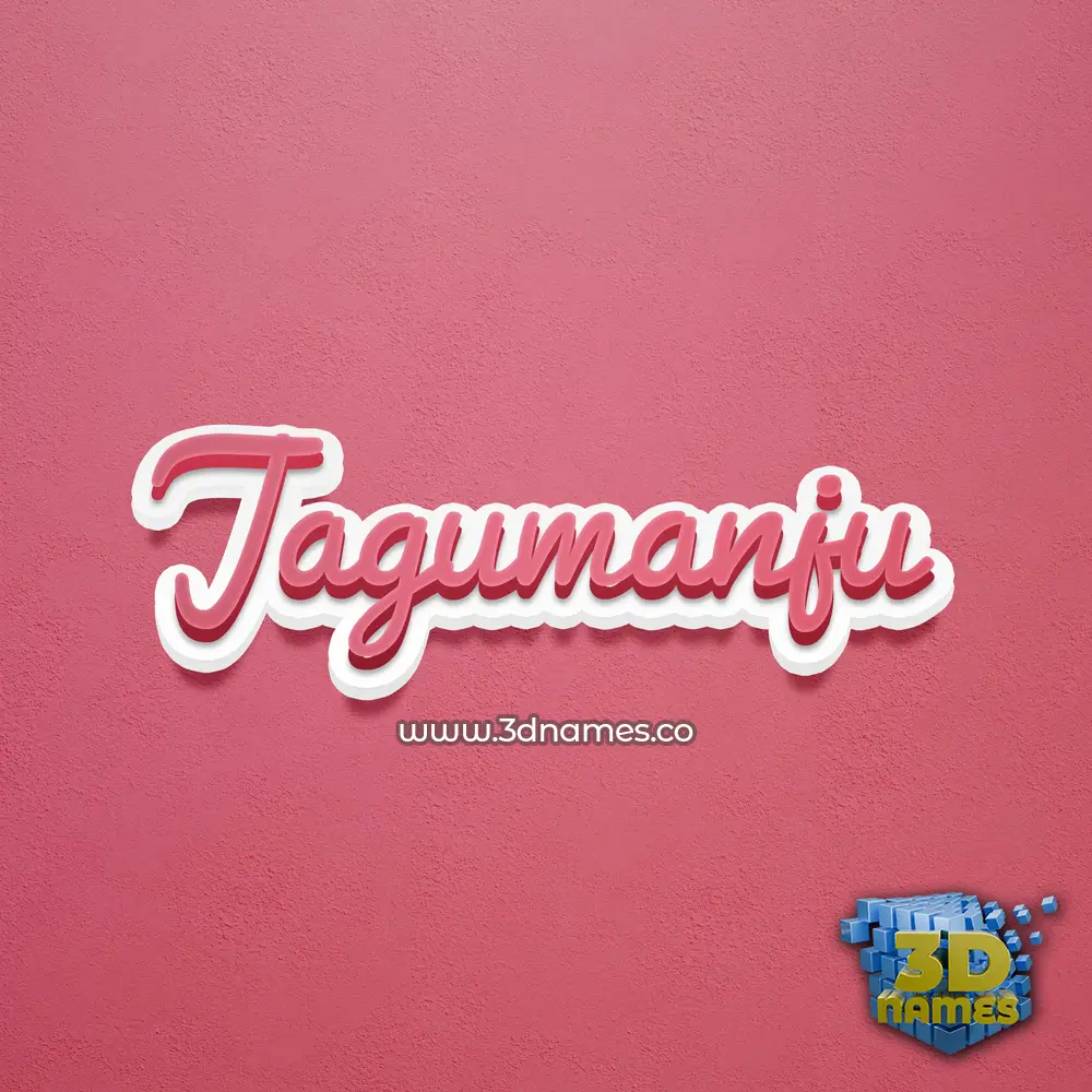 jagumanju in Red Scribble style - 3D name wallpaper
