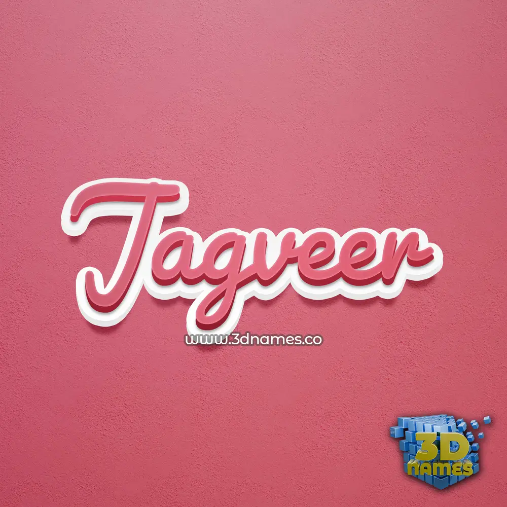 jagveer in Red Scribble style - 3D name wallpaper