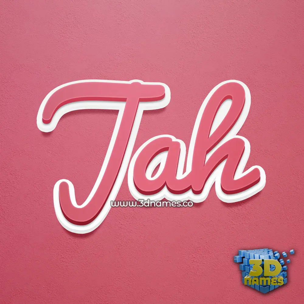 jah in Red Scribble style - 3D name wallpaper