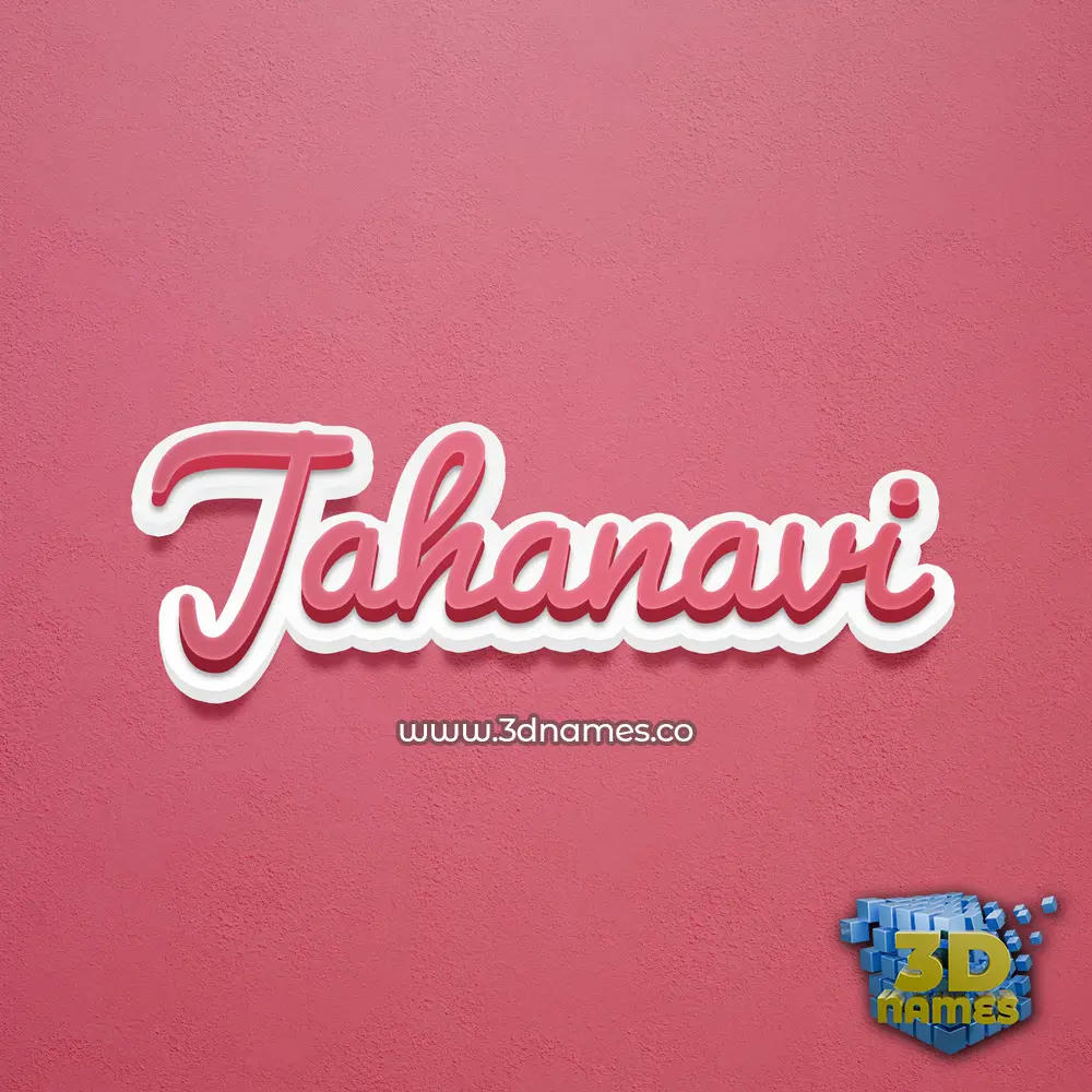jahanavi in Red Scribble style - 3D name wallpaper