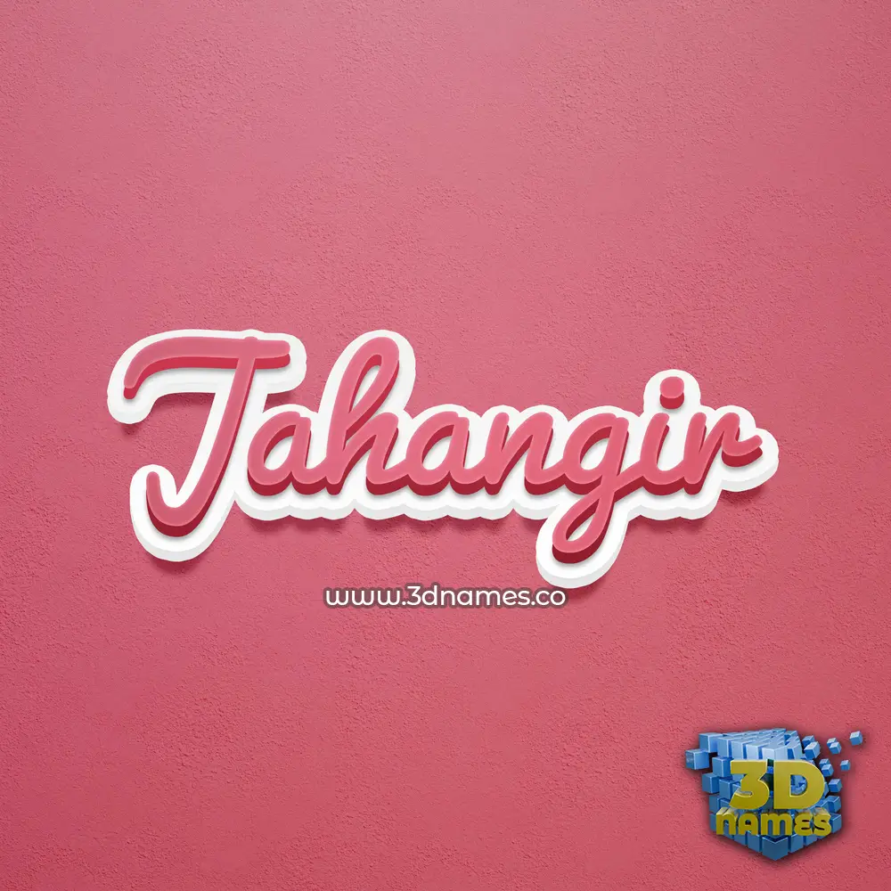 jahangir in Red Scribble style - 3D name wallpaper