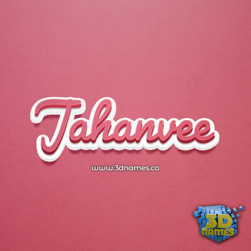 jahanvee in Red Scribble style - 3D name wallpaper