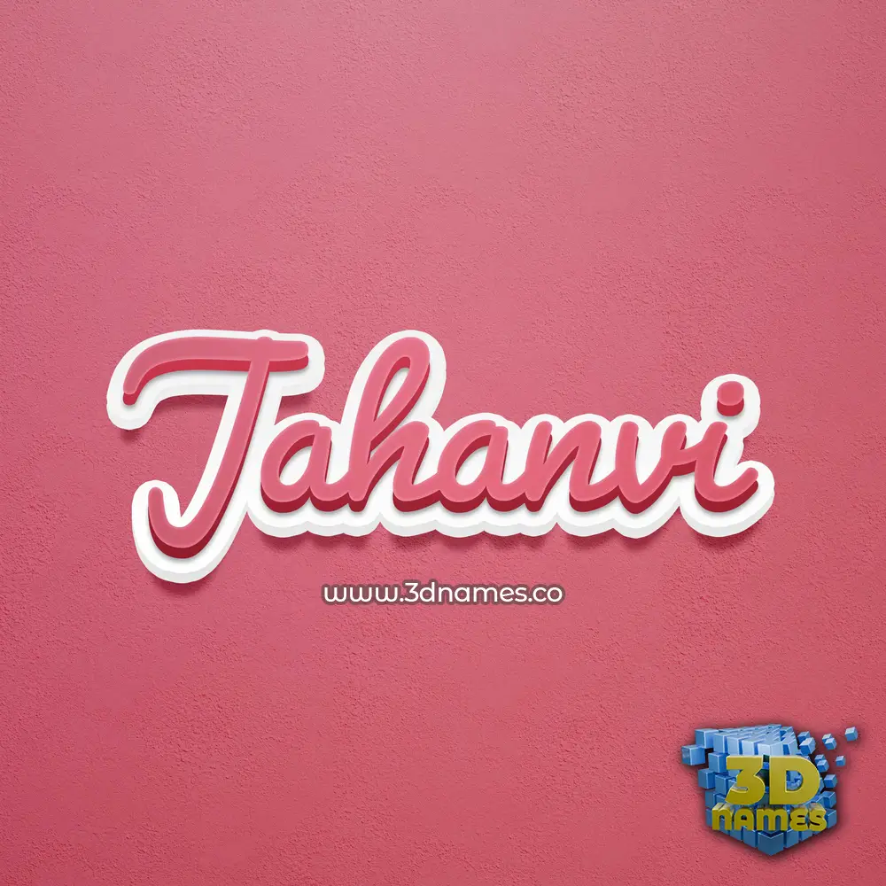 jahanvi in Red Scribble style - 3D name wallpaper
