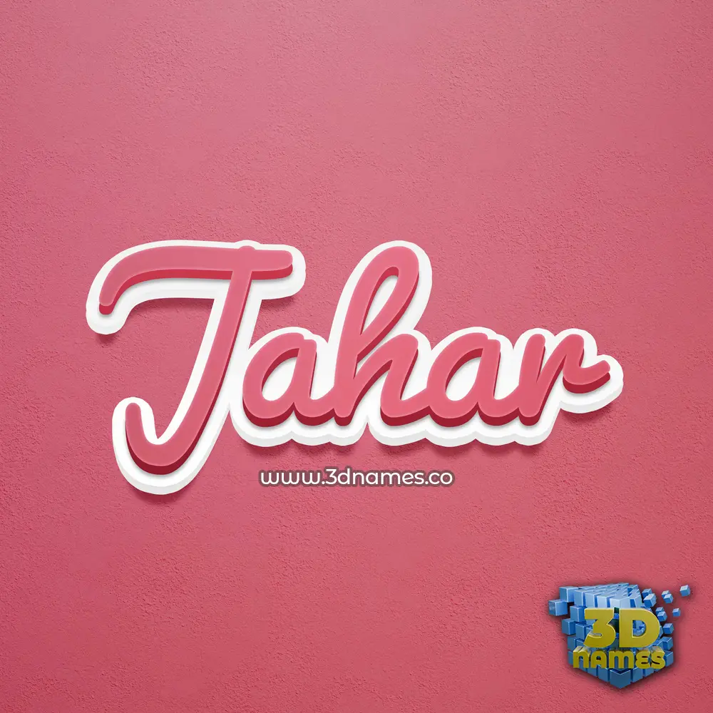 jahar in Red Scribble style - 3D name wallpaper