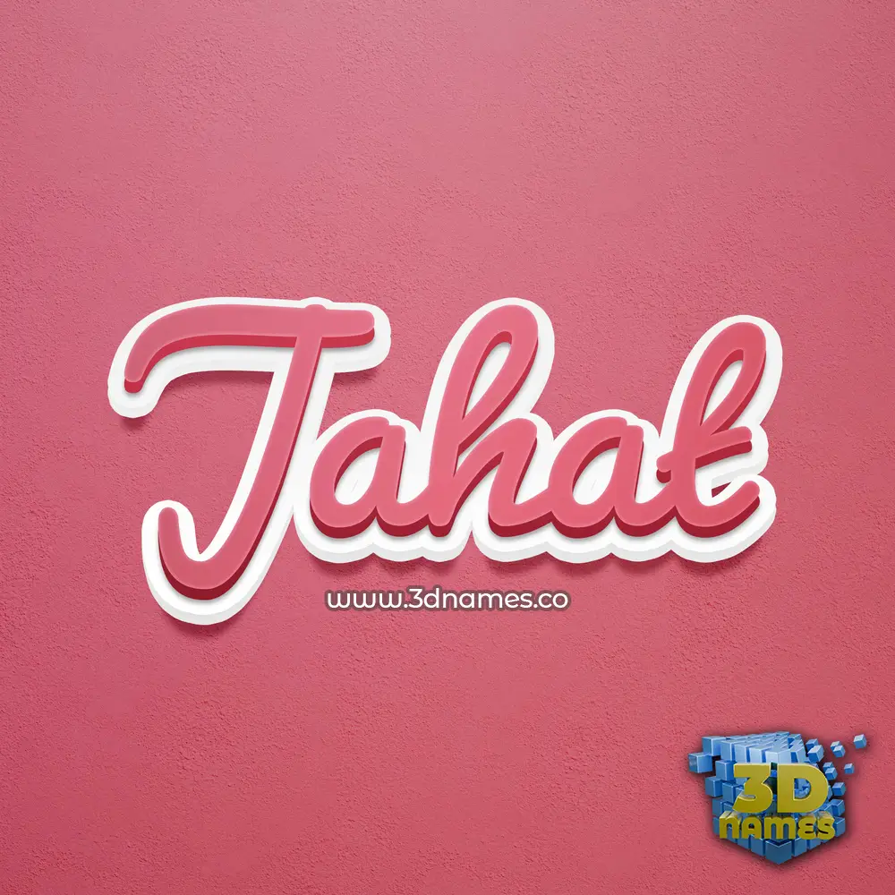 jahat in Red Scribble style - 3D name wallpaper