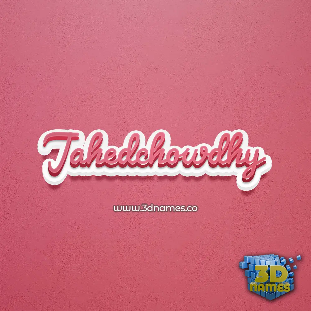 jahedchowdhy in Red Scribble style - 3D name wallpaper