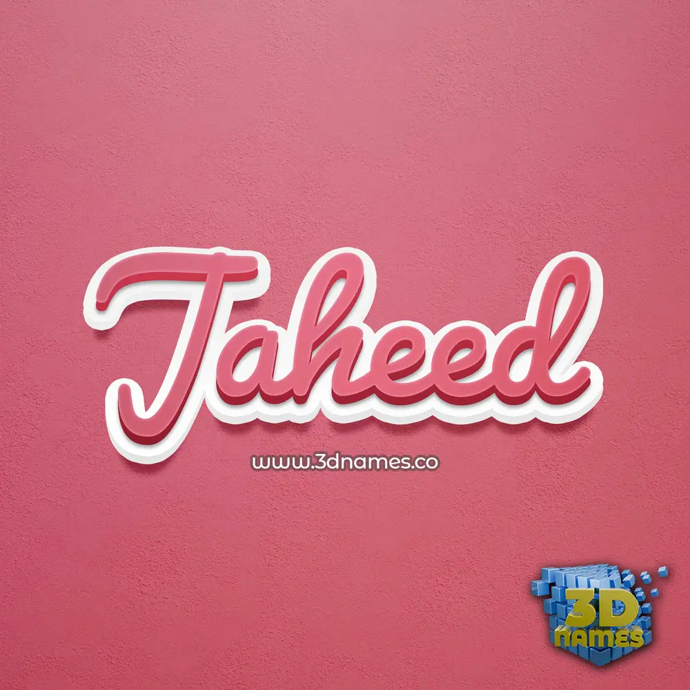 jaheed in Red Scribble style - 3D name wallpaper