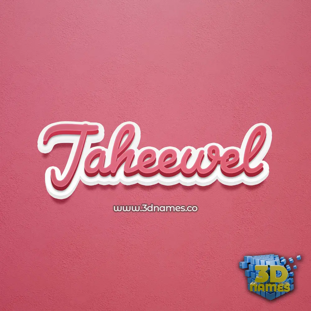 jaheewel in Red Scribble style - 3D name wallpaper