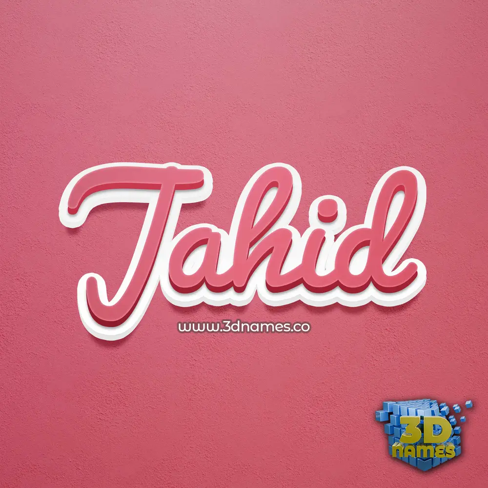 jahid in Red Scribble style - 3D name wallpaper