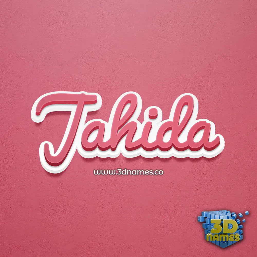 jahida in Red Scribble style - 3D name wallpaper