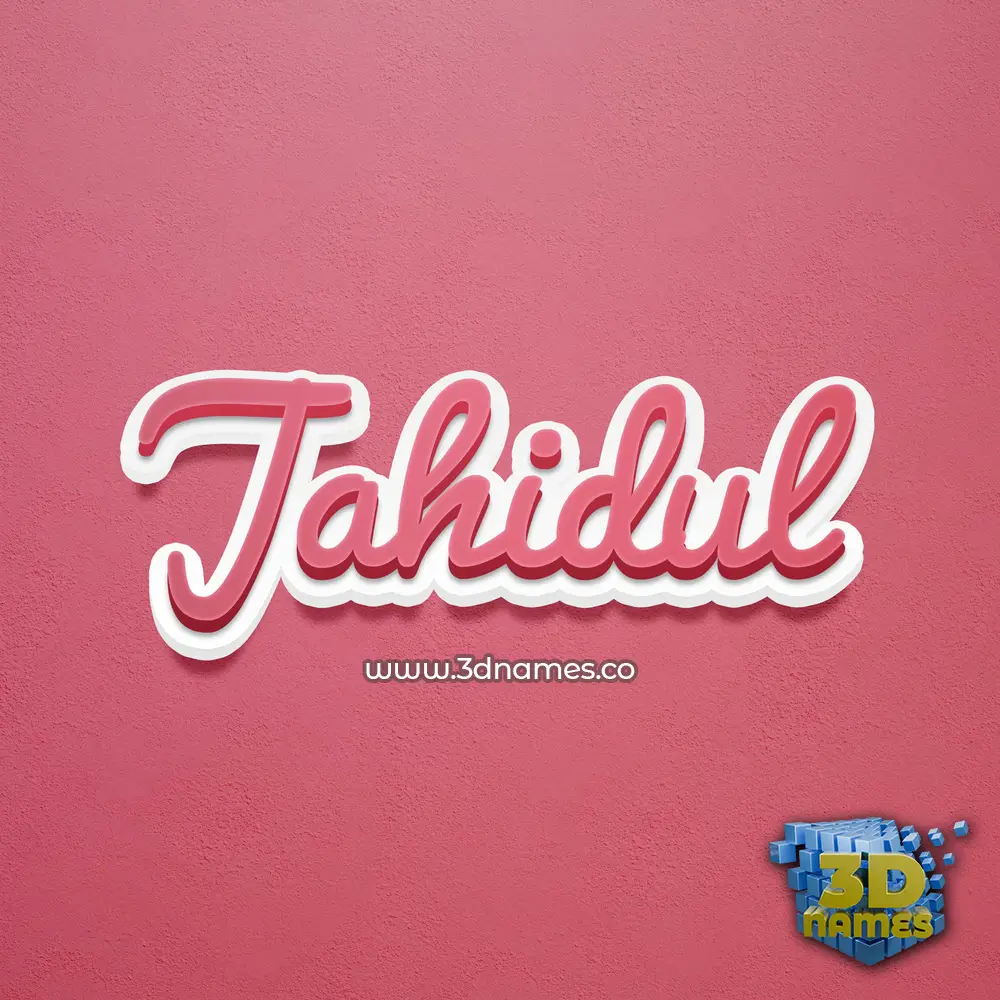 jahidul in Red Scribble style - 3D name wallpaper