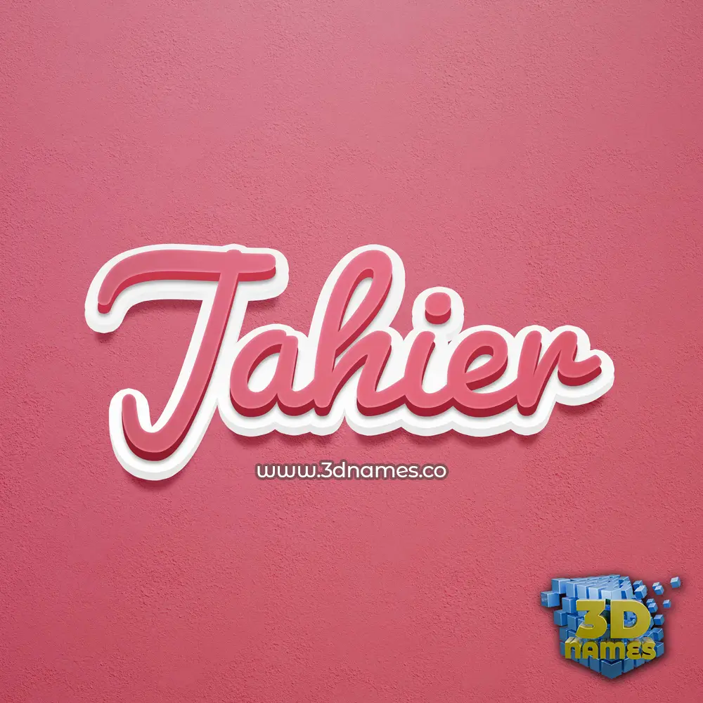 jahier in Red Scribble style - 3D name wallpaper