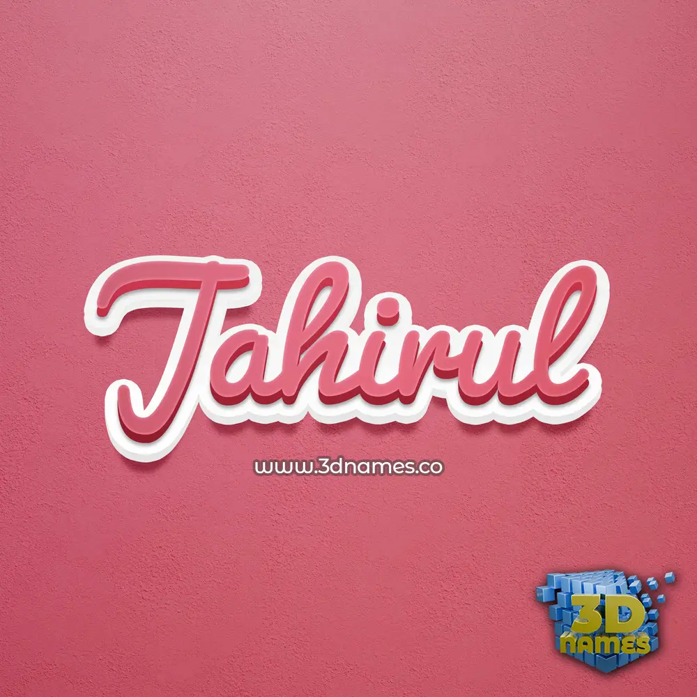 jahirul in Red Scribble style - 3D name wallpaper