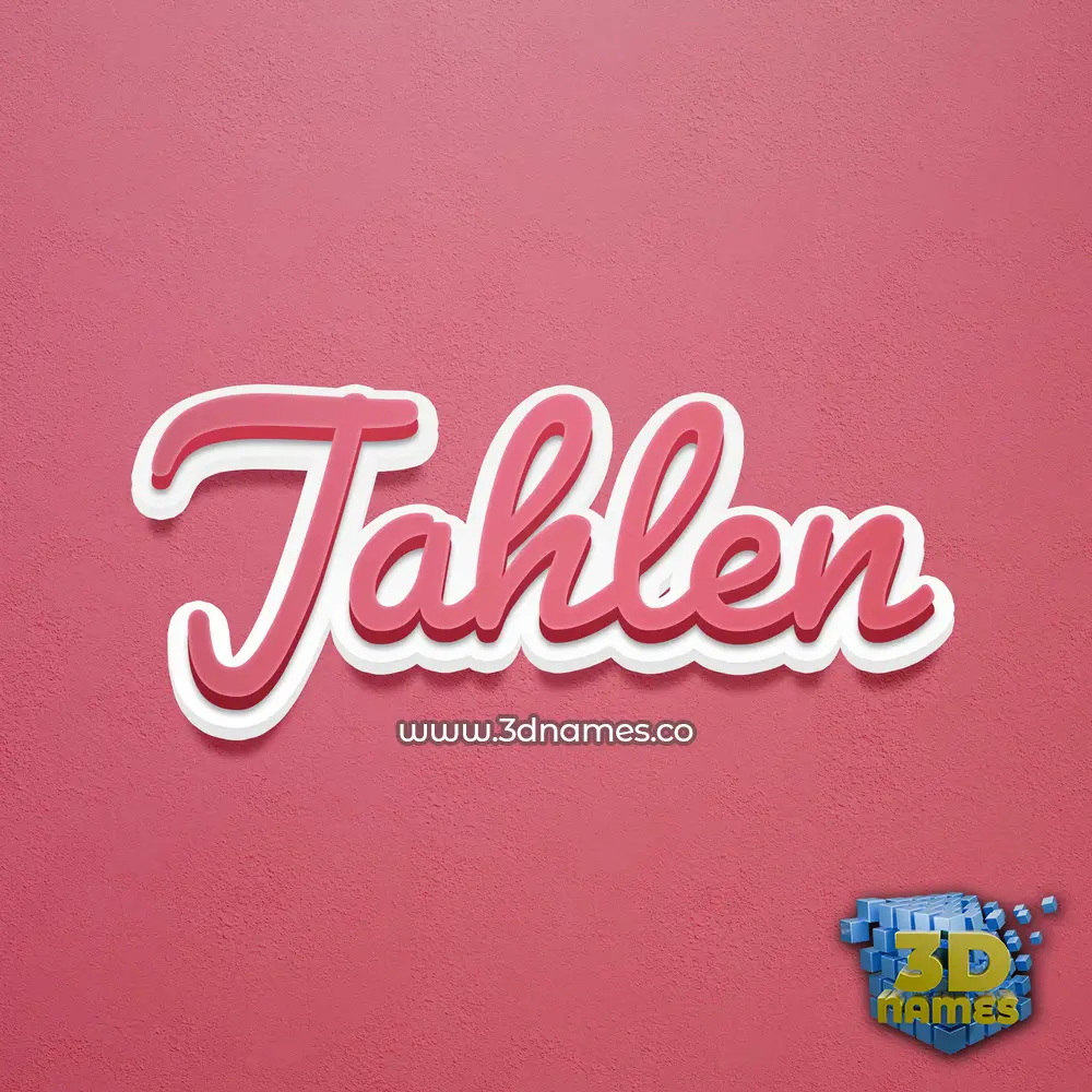 jahlen in Red Scribble style - 3D name wallpaper