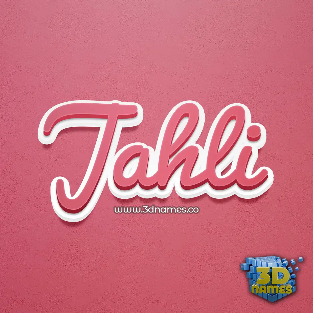 jahli in Red Scribble style - 3D name wallpaper