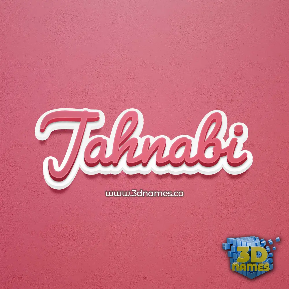jahnabi in Red Scribble style - 3D name wallpaper