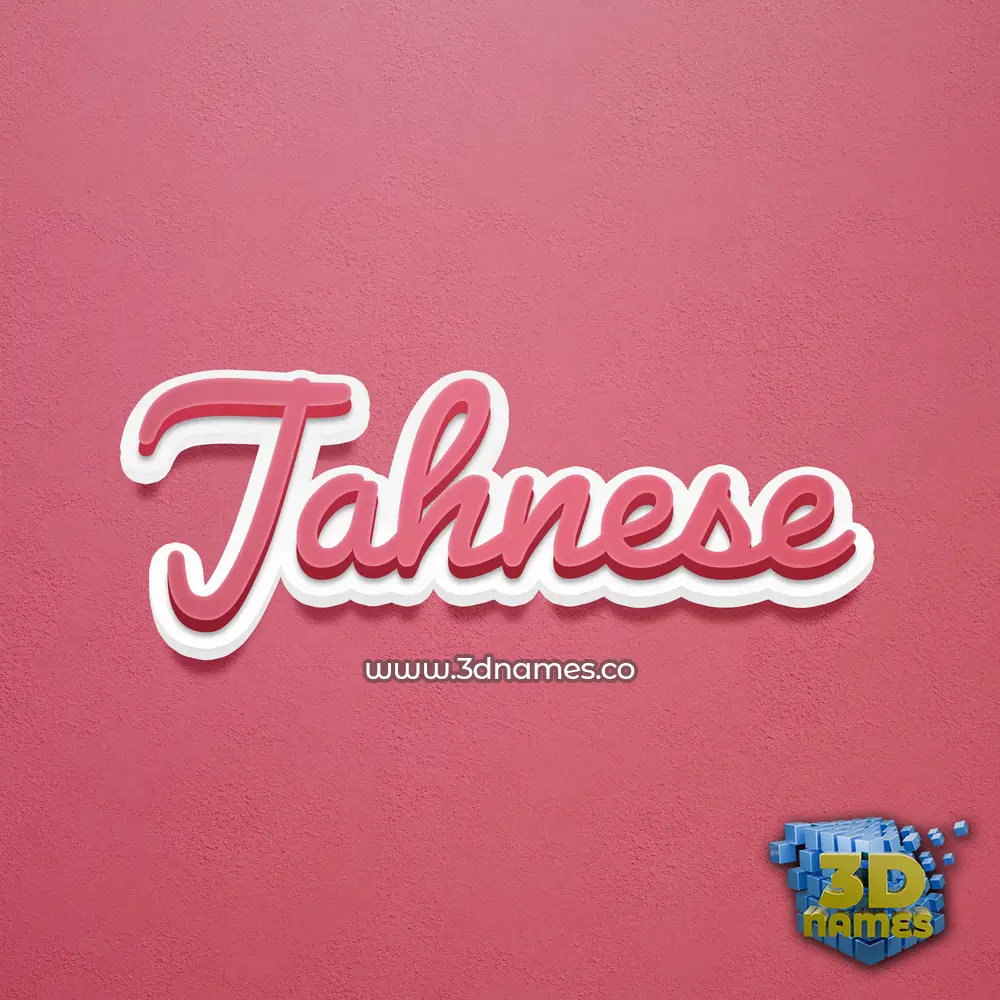jahnese in Red Scribble style - 3D name wallpaper
