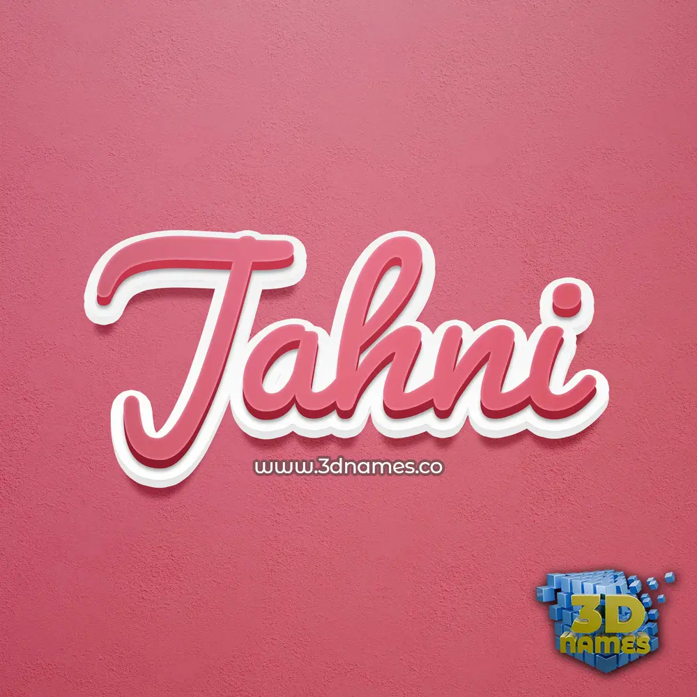 jahni in Red Scribble style - 3D name wallpaper