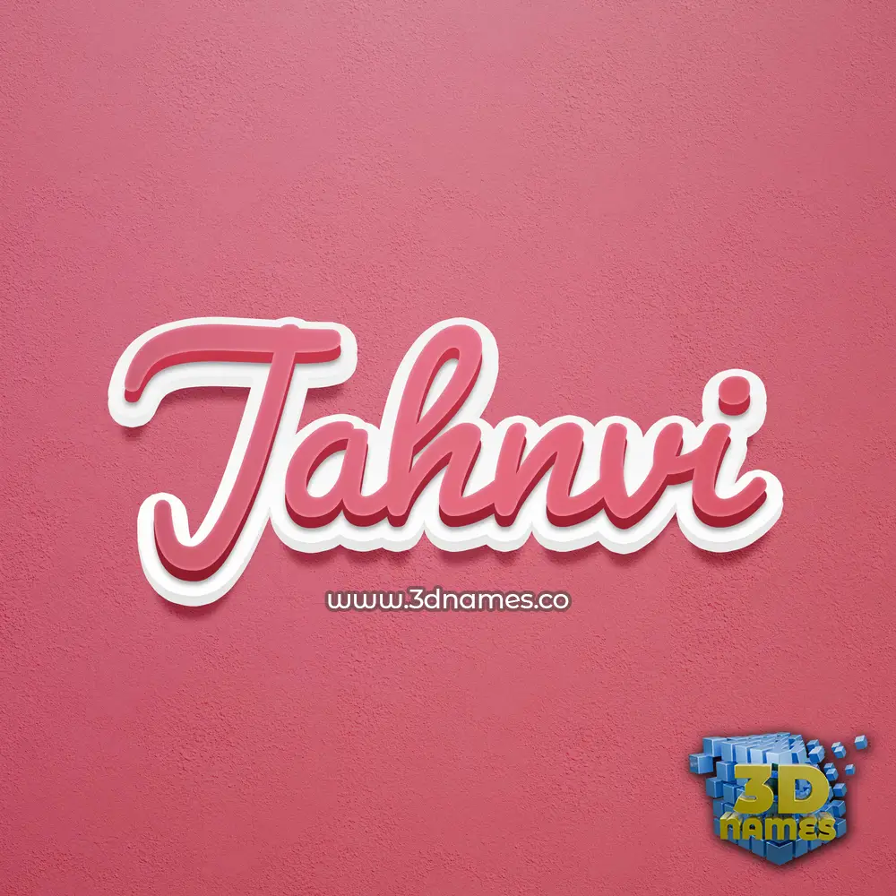 jahnvi in Red Scribble style - 3D name wallpaper