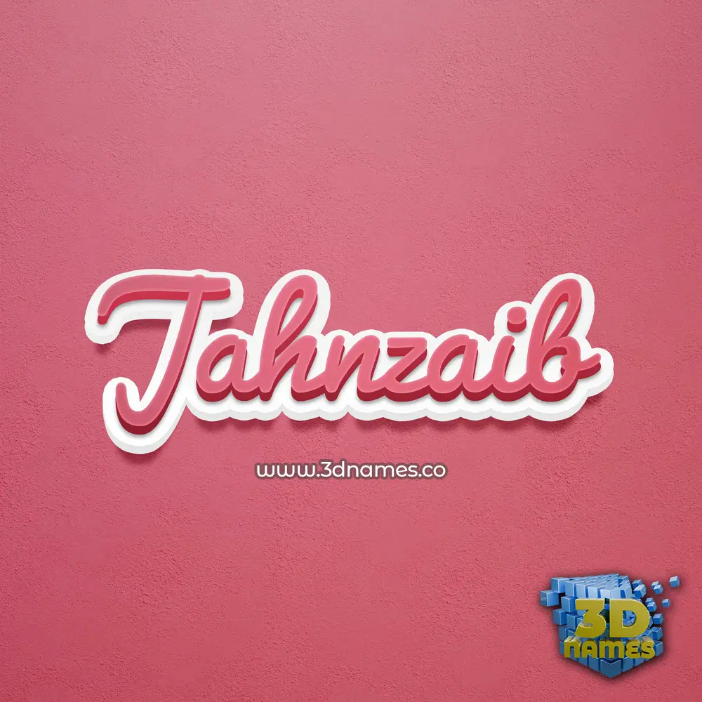 jahnzaib in Red Scribble style - 3D name wallpaper