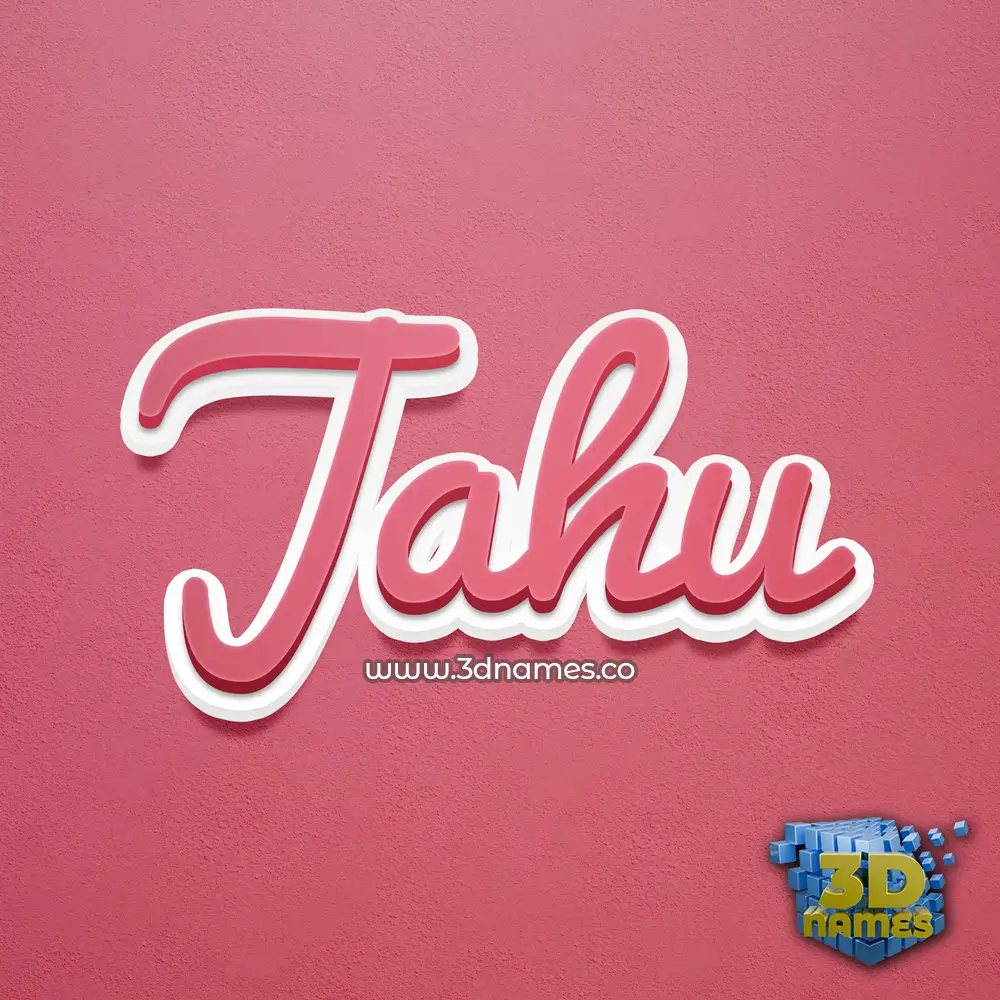 jahu in Red Scribble style - 3D name wallpaper