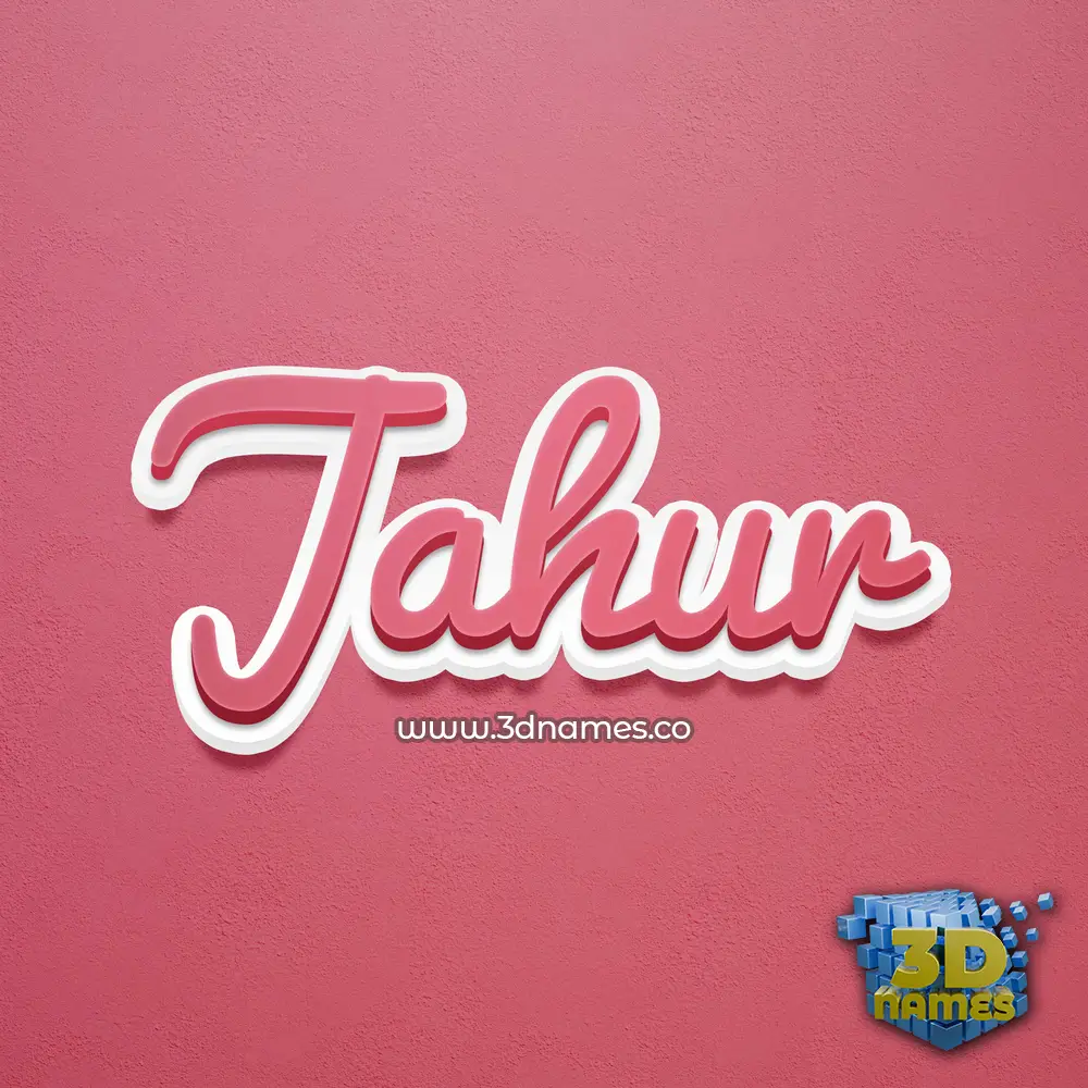 jahur in Red Scribble style - 3D name wallpaper
