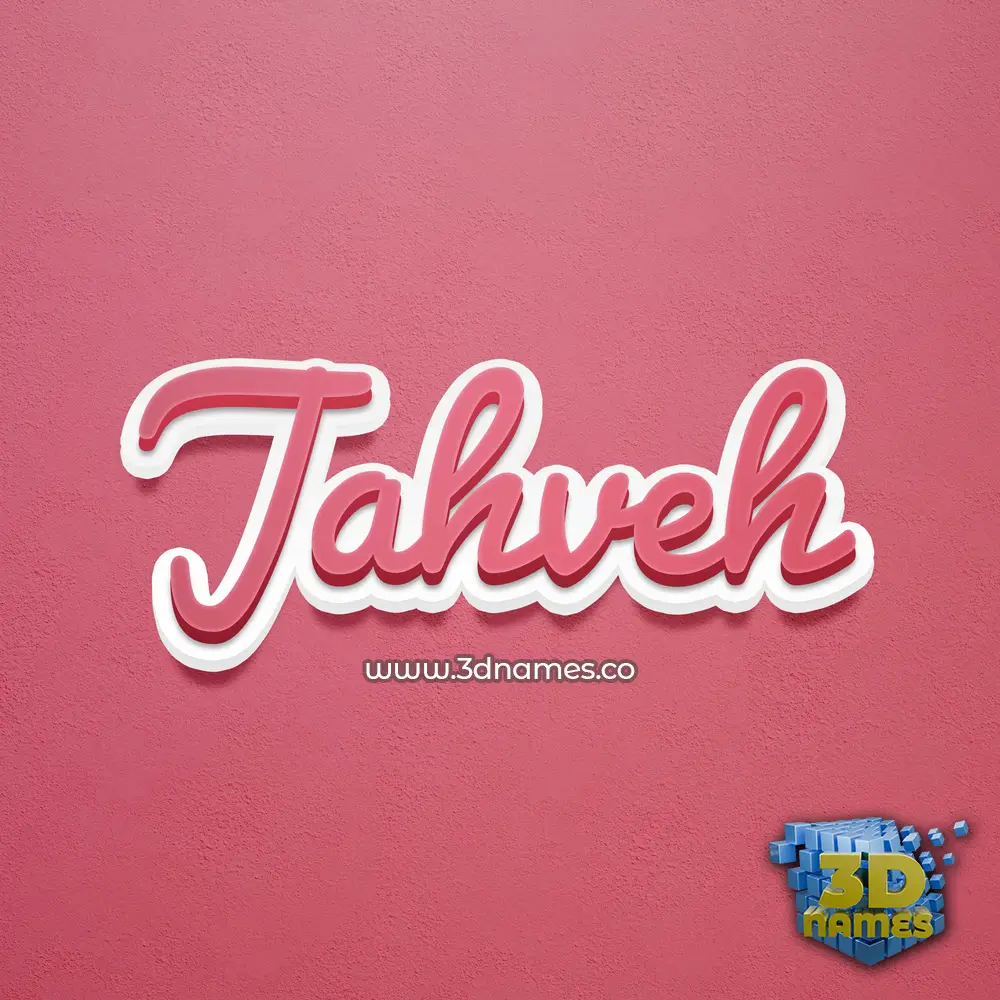 jahveh in Red Scribble style - 3D name wallpaper