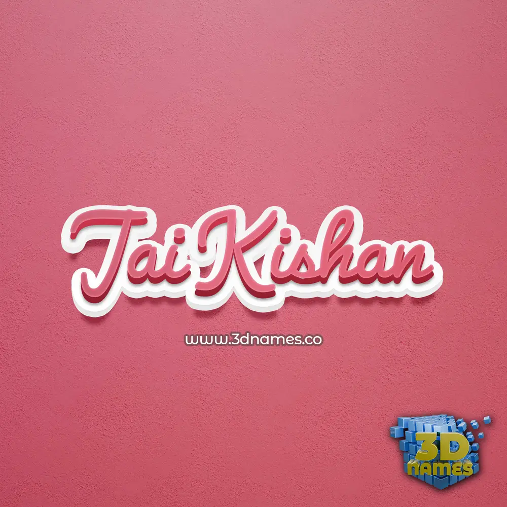 jai kishan in Red Scribble style - 3D name wallpaper
