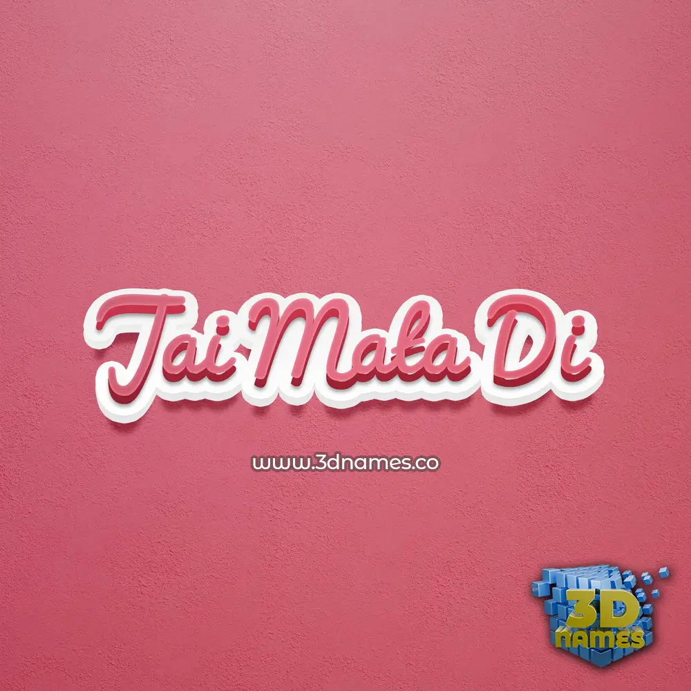 jai mata di in Red Scribble style - 3D name wallpaper
