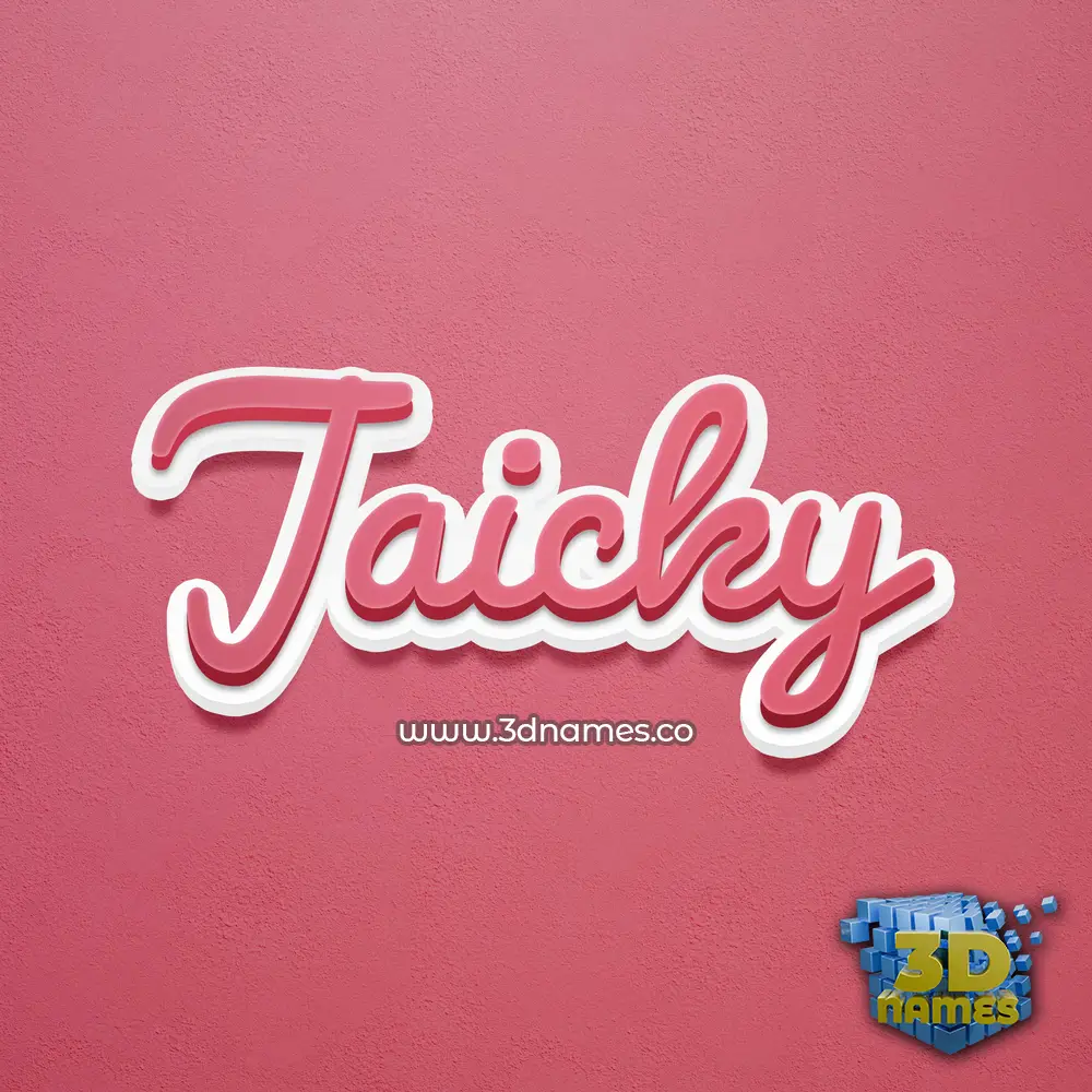 jaicky in Red Scribble style - 3D name wallpaper