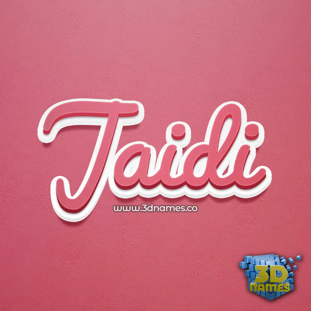 jaidi in Red Scribble style - 3D name wallpaper