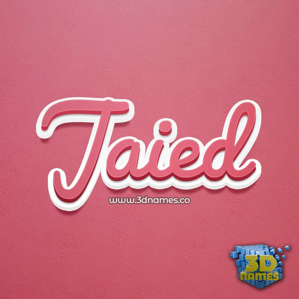 jaied in Red Scribble style - 3D name wallpaper