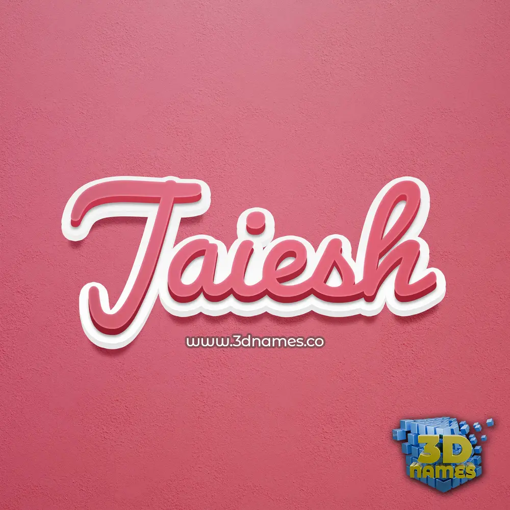 jaiesh in Red Scribble style - 3D name wallpaper