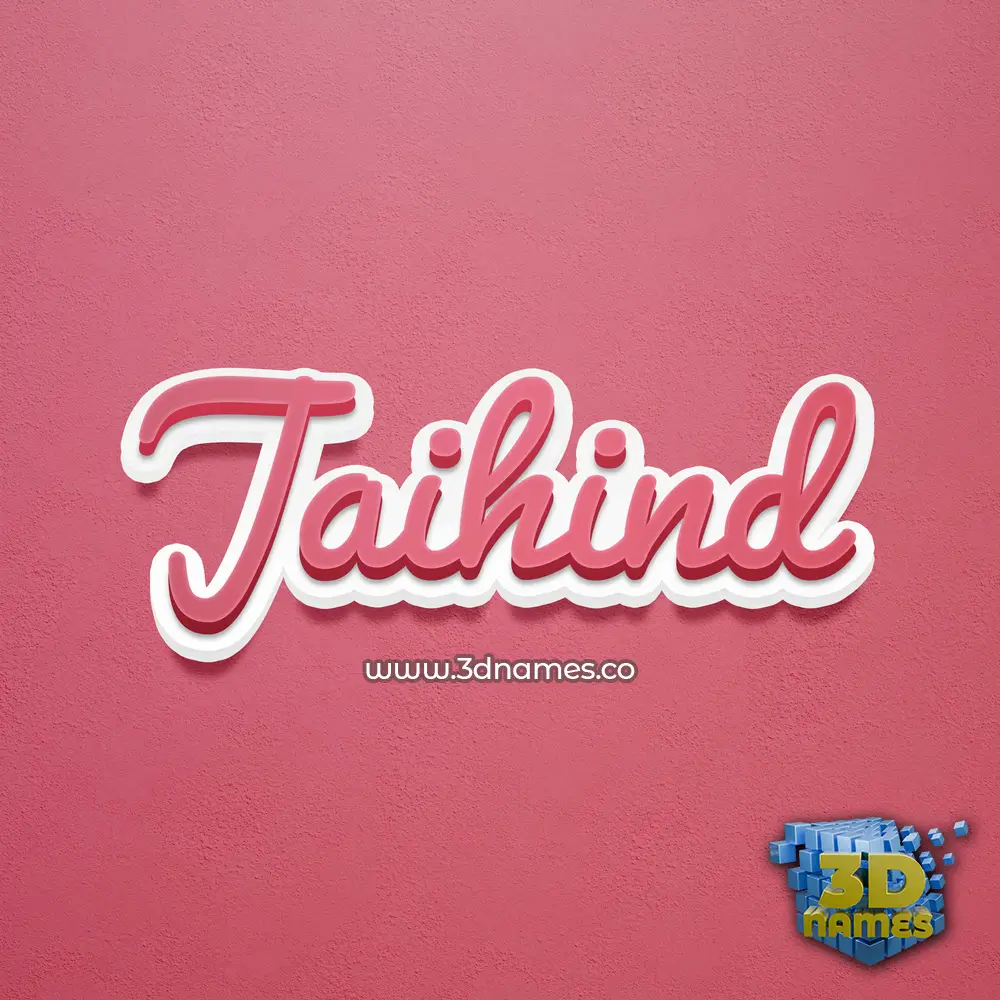 jaihind in Red Scribble style - 3D name wallpaper