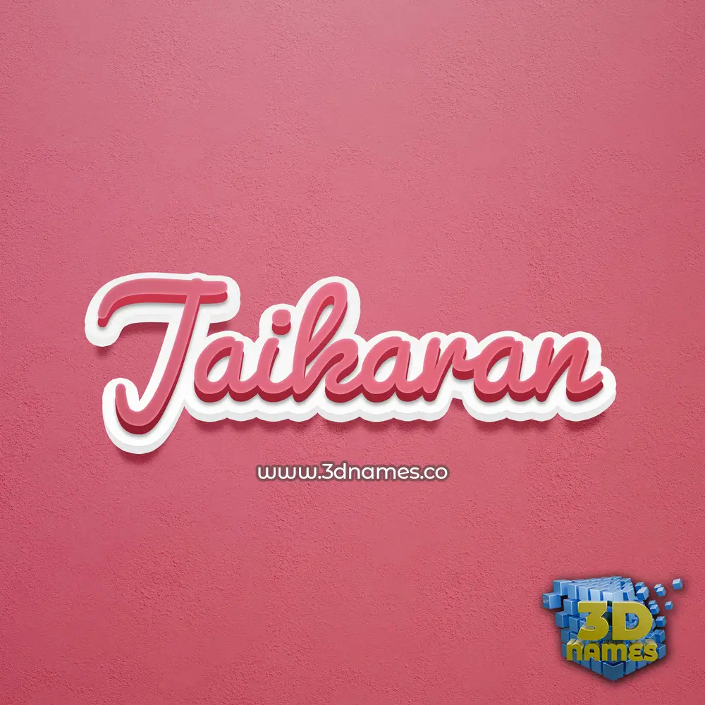 jaikaran in Red Scribble style - 3D name wallpaper