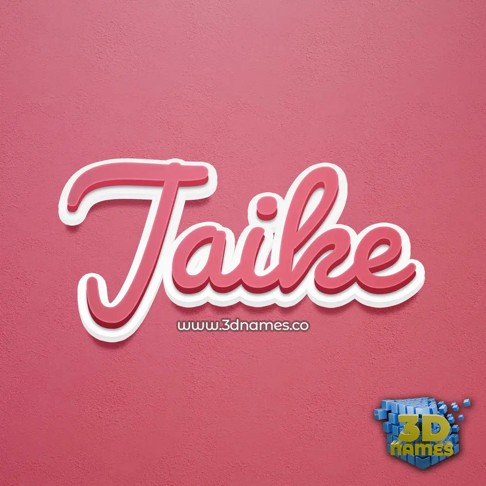 jaike in Red Scribble style - 3D name wallpaper