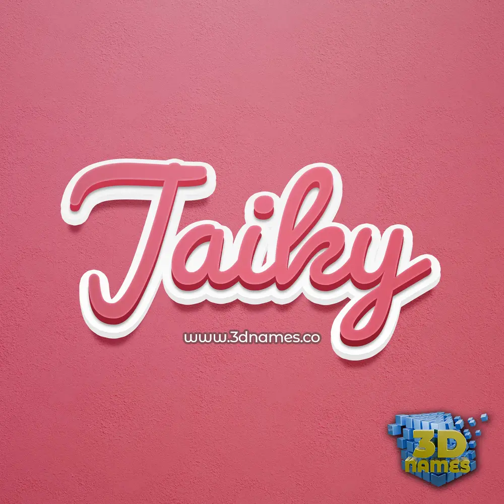 jaiky in Red Scribble style - 3D name wallpaper