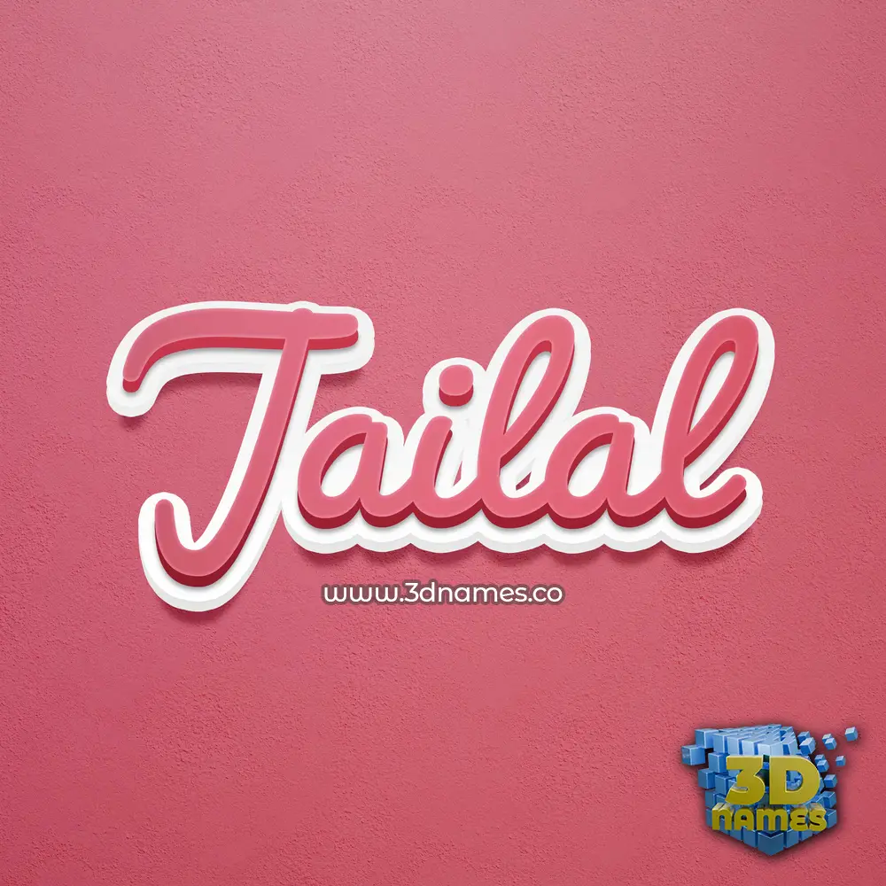 jailal in Red Scribble style - 3D name wallpaper